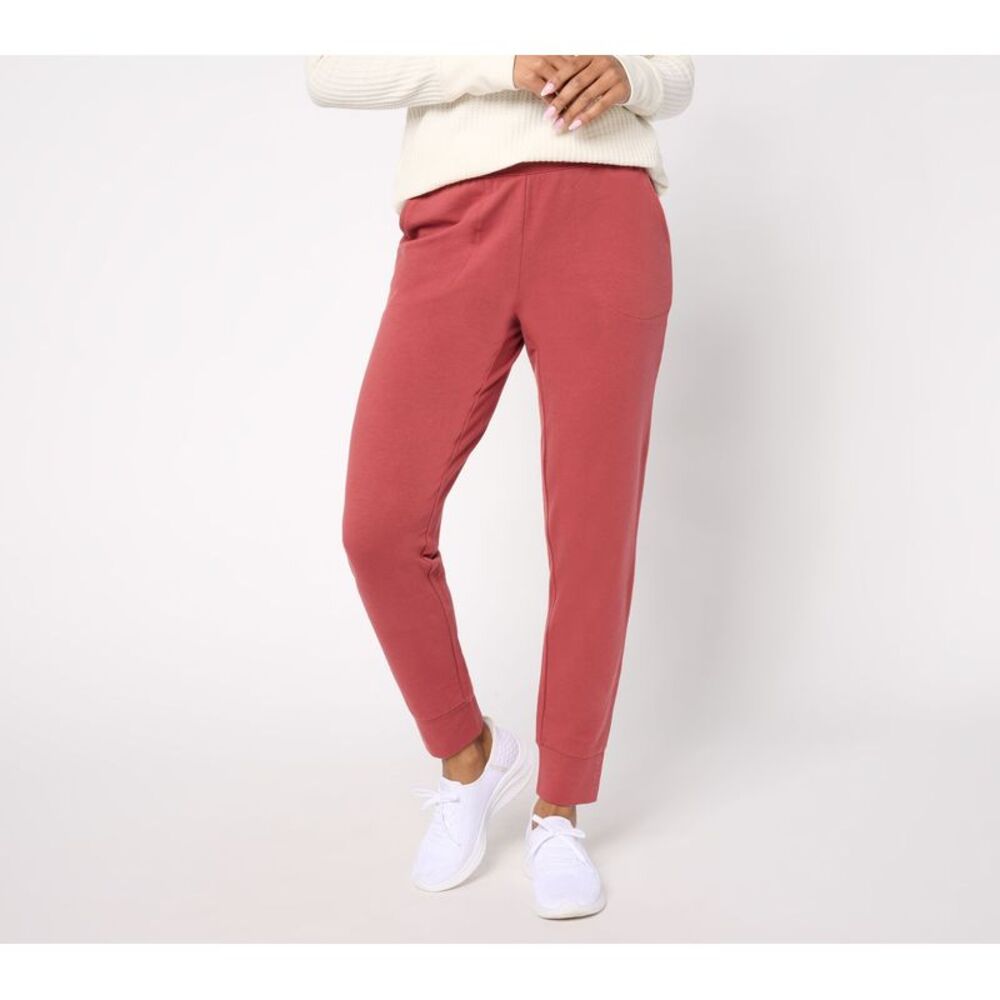 Truth + Style Women's Plus Sz Pants 3X Denim & Co. Active French Red